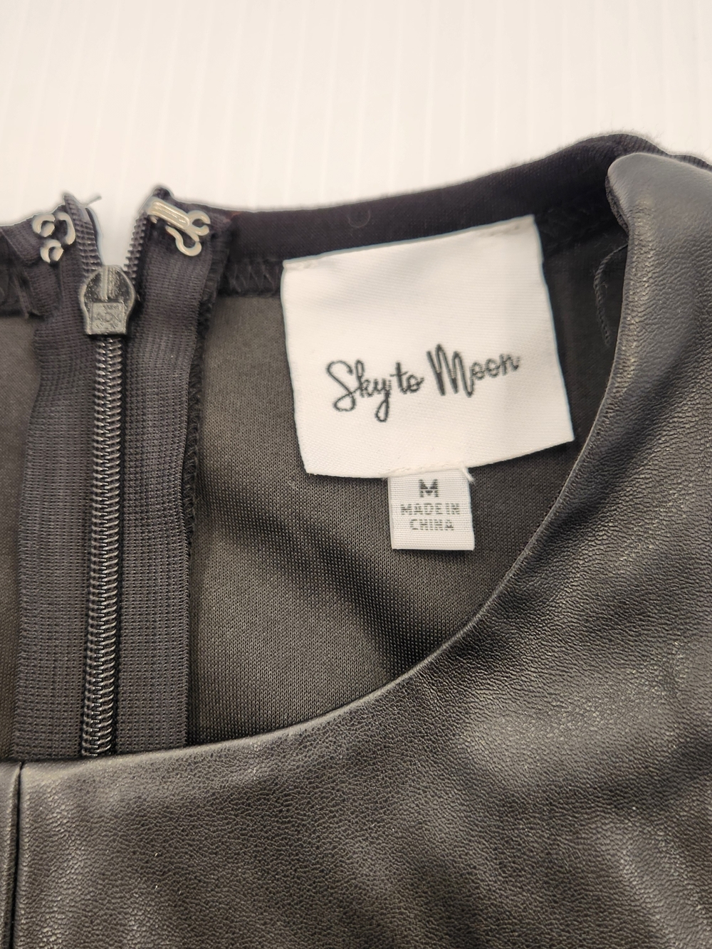 Black Faux Leather Cropped High-Neck Tank - Picture 4 of 7